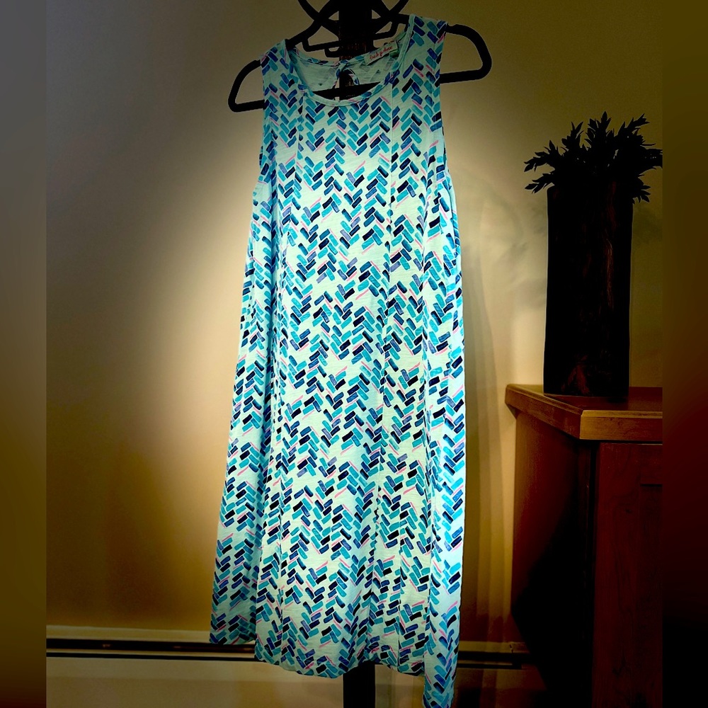FRESH PRODUCE Sleeveless Dress BLUE Size SM